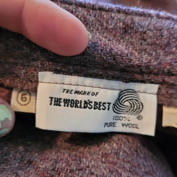 Vintage Woolrich Women's 100% Pure Wool Purple Knee Length Skirt Size 6 Pockets - Picture 14 of 14